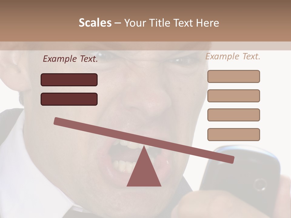 Face Caucasian Yell PowerPoint Template
