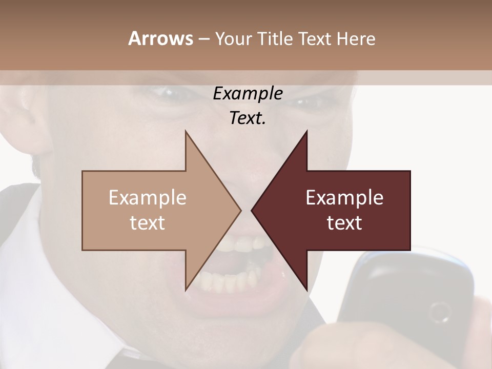 Face Caucasian Yell PowerPoint Template