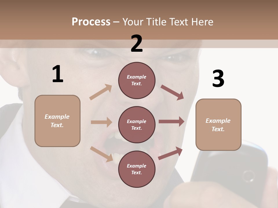 Face Caucasian Yell PowerPoint Template