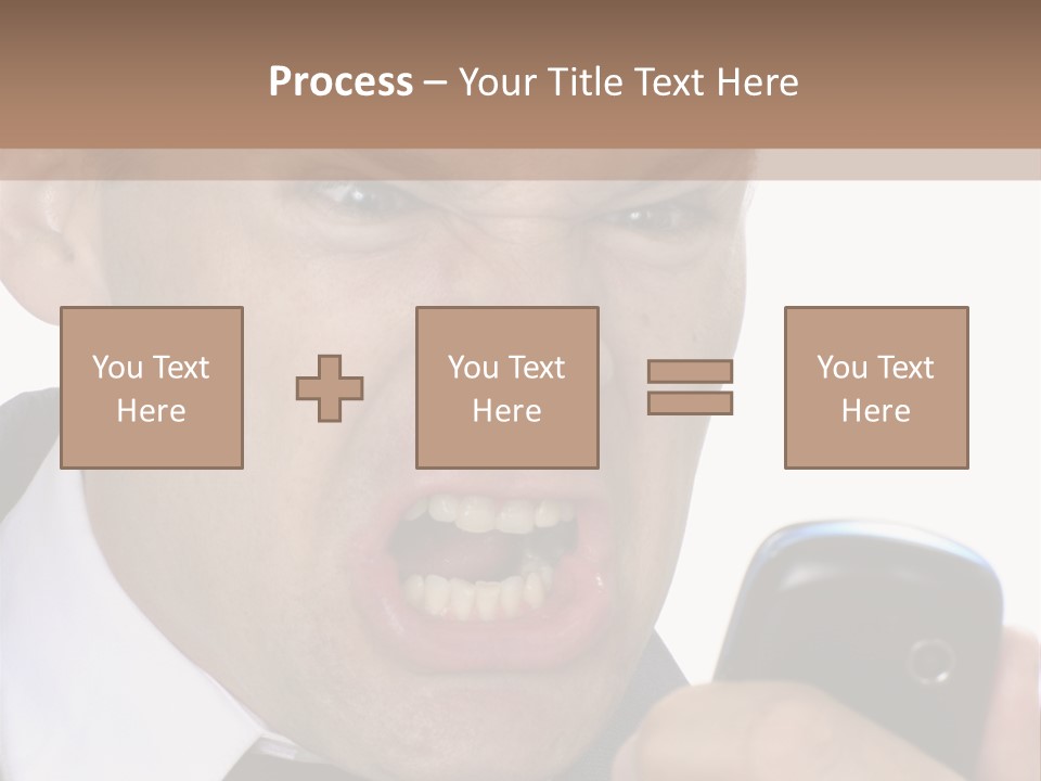 Face Caucasian Yell PowerPoint Template