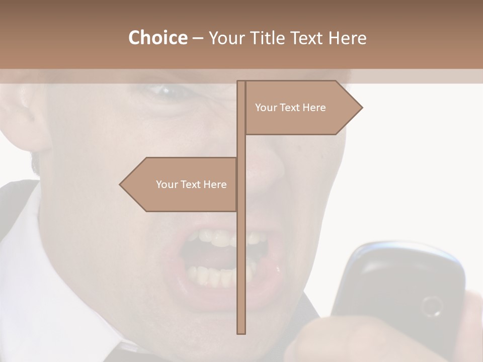 Face Caucasian Yell PowerPoint Template