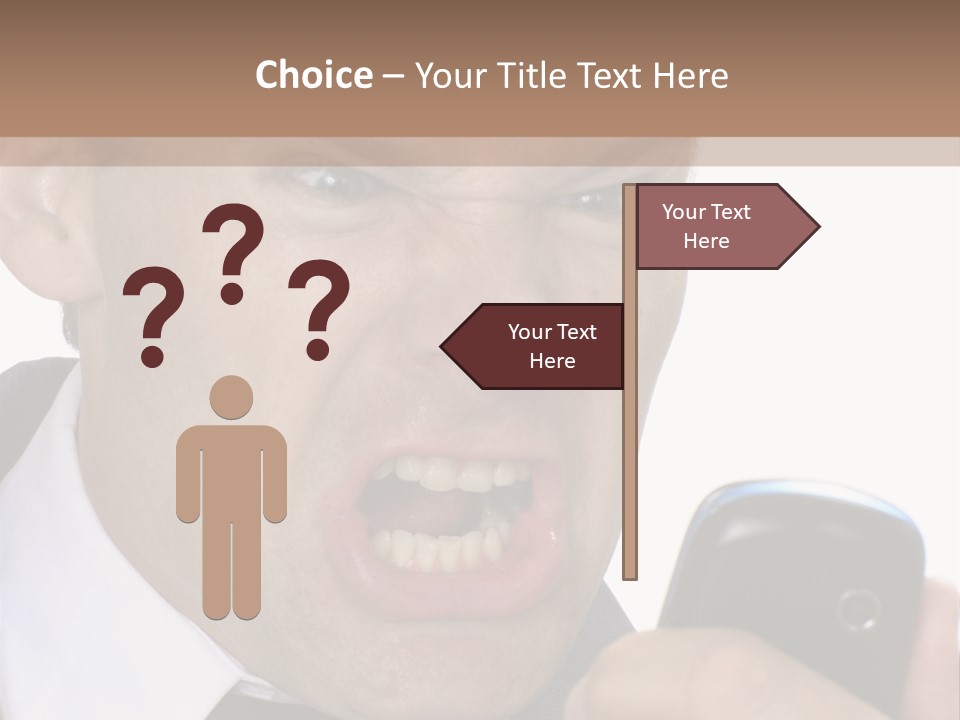 Face Caucasian Yell PowerPoint Template