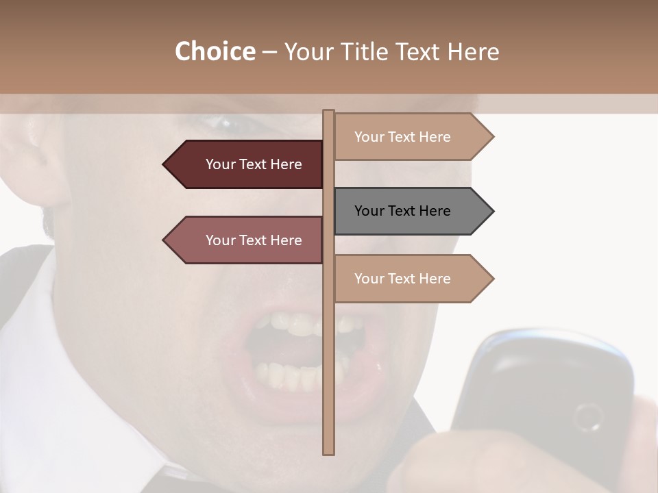 Face Caucasian Yell PowerPoint Template