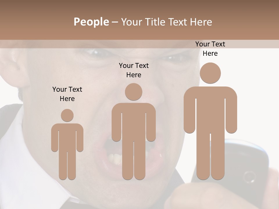 Face Caucasian Yell PowerPoint Template