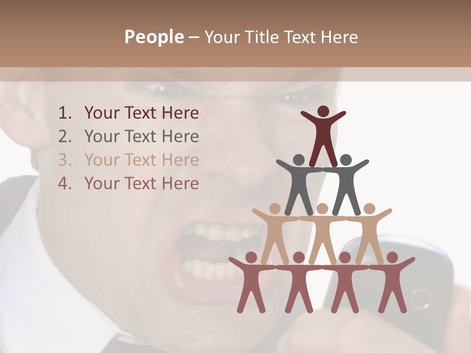 Face Caucasian Yell PowerPoint Template