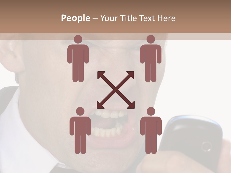 Face Caucasian Yell PowerPoint Template