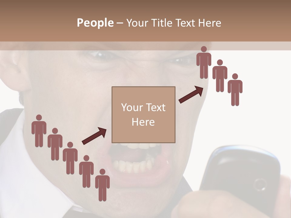 Face Caucasian Yell PowerPoint Template