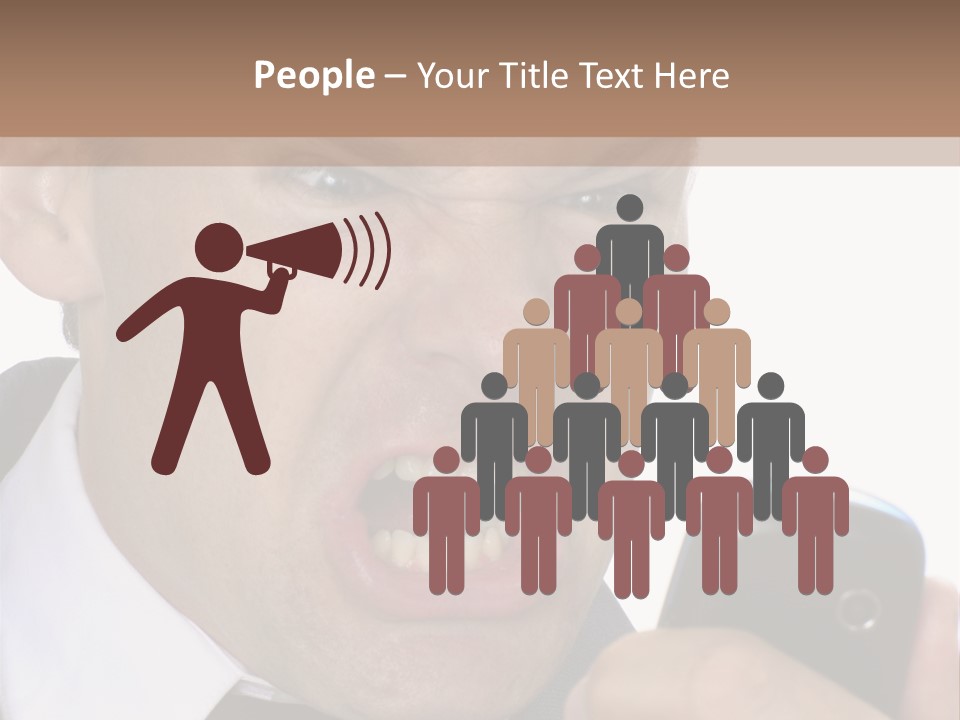 Face Caucasian Yell PowerPoint Template