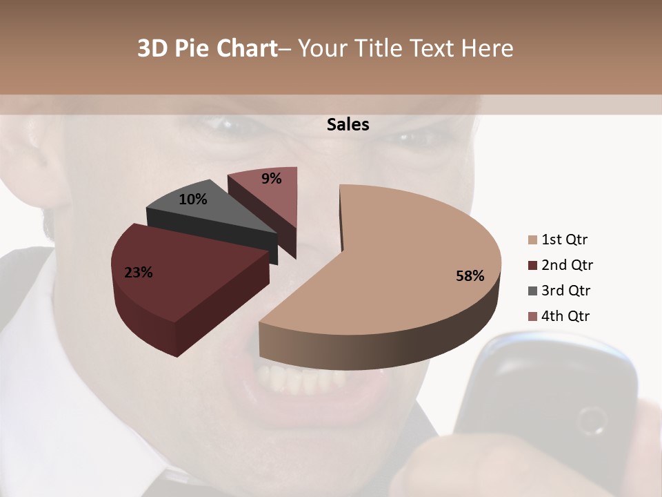 Face Caucasian Yell PowerPoint Template