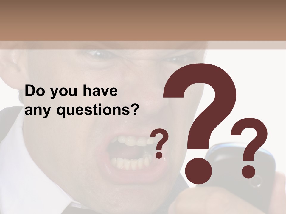 Face Caucasian Yell PowerPoint Template