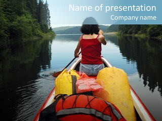 Boat Serenity Pads PowerPoint Template