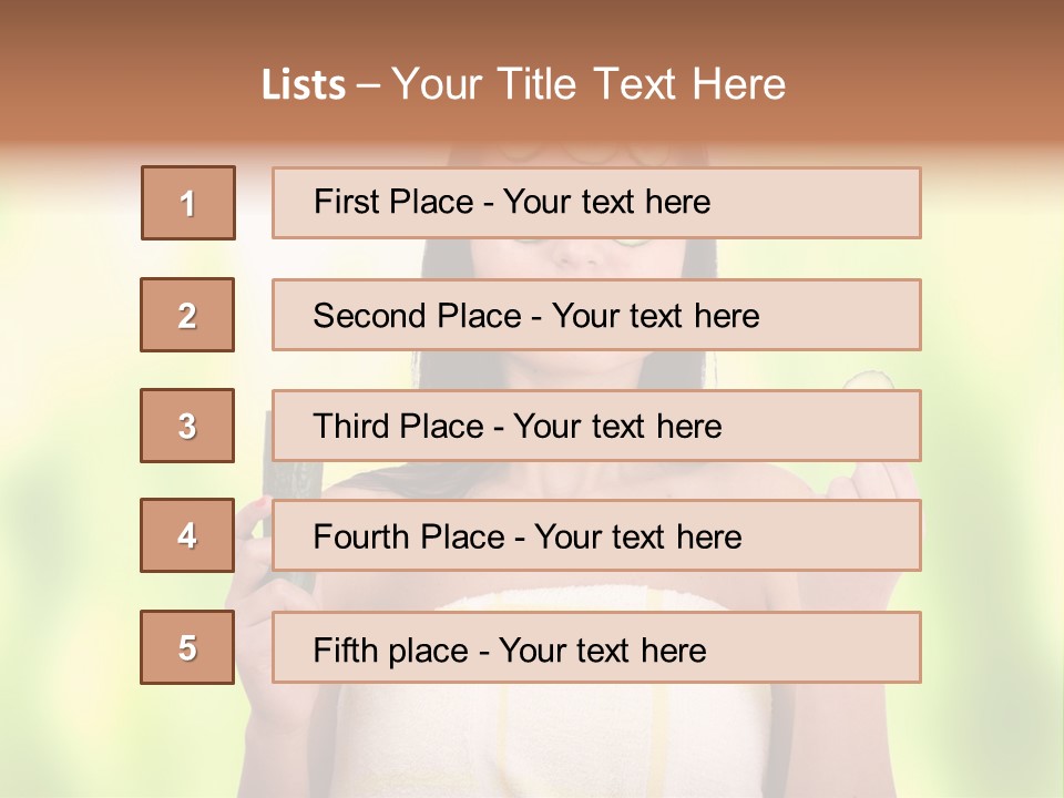 A Woman With Cucumbers On Her Eyes Holding A Piece Of Cucumber PowerPoint Template