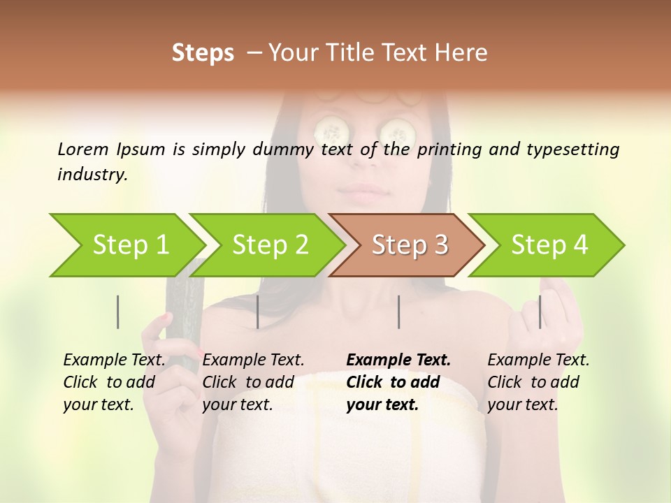 A Woman With Cucumbers On Her Eyes Holding A Piece Of Cucumber PowerPoint Template