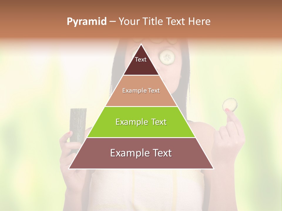 A Woman With Cucumbers On Her Eyes Holding A Piece Of Cucumber PowerPoint Template