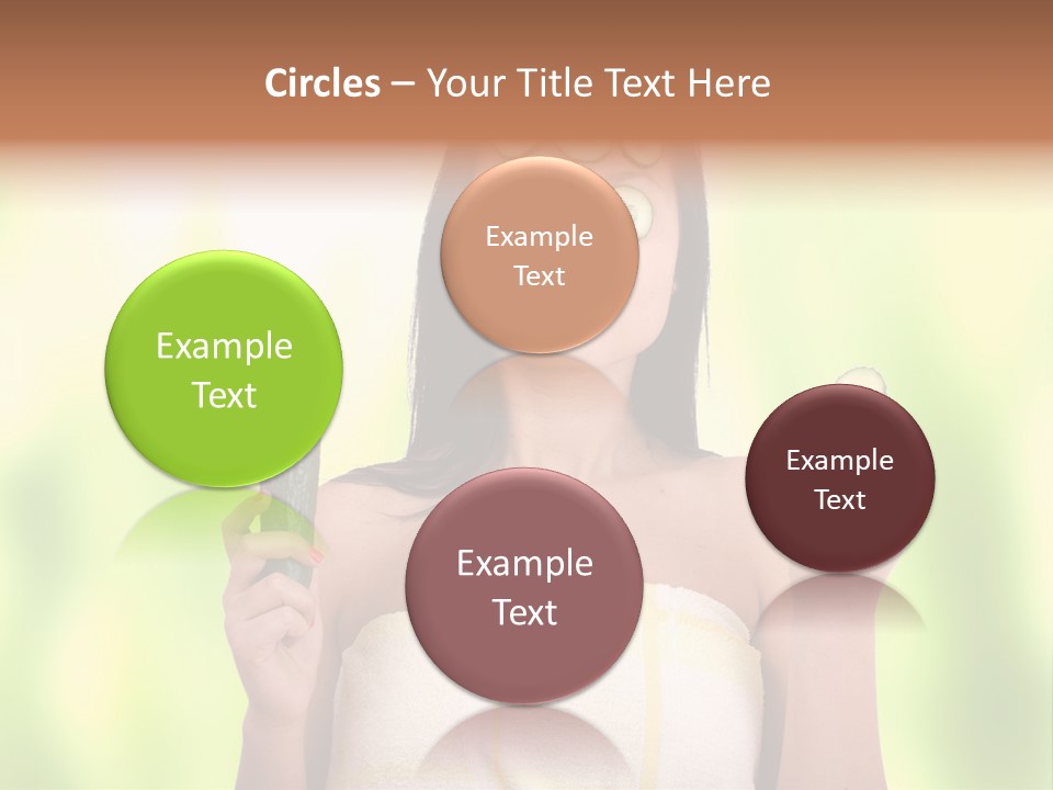 A Woman With Cucumbers On Her Eyes Holding A Piece Of Cucumber PowerPoint Template