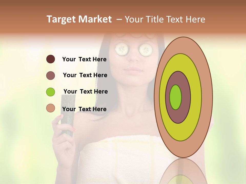 A Woman With Cucumbers On Her Eyes Holding A Piece Of Cucumber PowerPoint Template