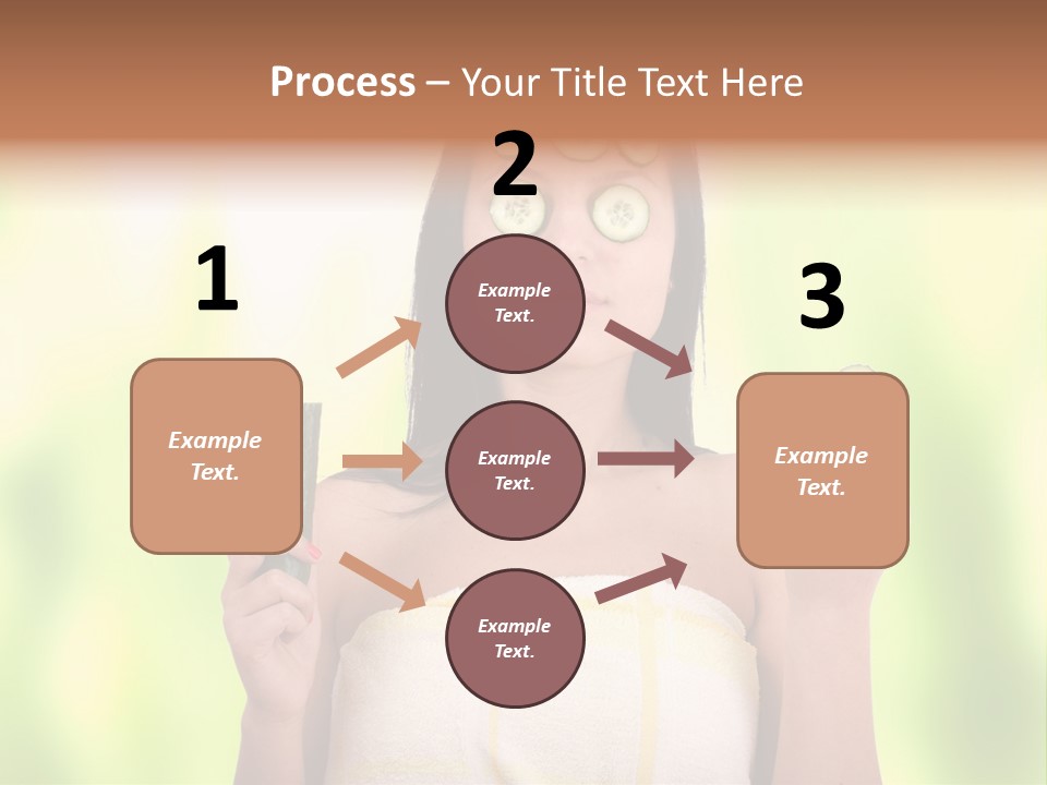 A Woman With Cucumbers On Her Eyes Holding A Piece Of Cucumber PowerPoint Template