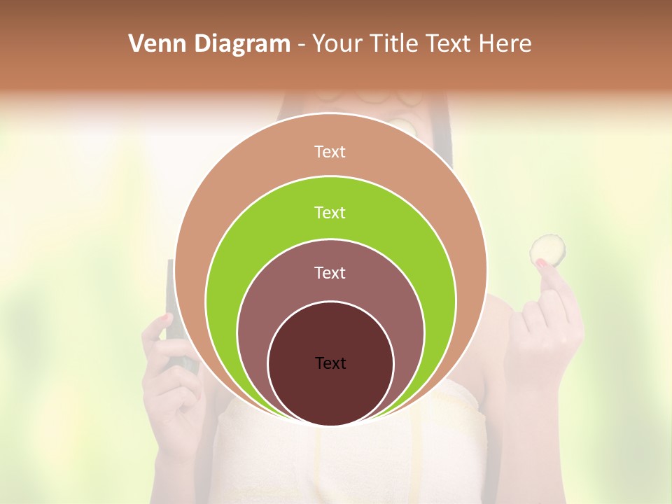 A Woman With Cucumbers On Her Eyes Holding A Piece Of Cucumber PowerPoint Template