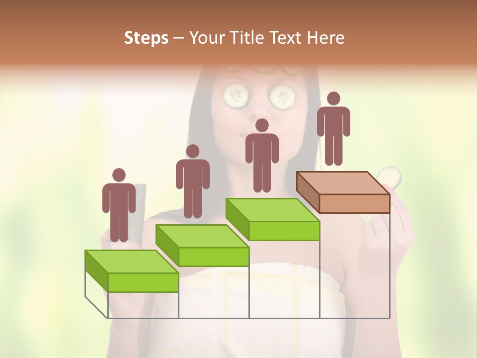 A Woman With Cucumbers On Her Eyes Holding A Piece Of Cucumber PowerPoint Template