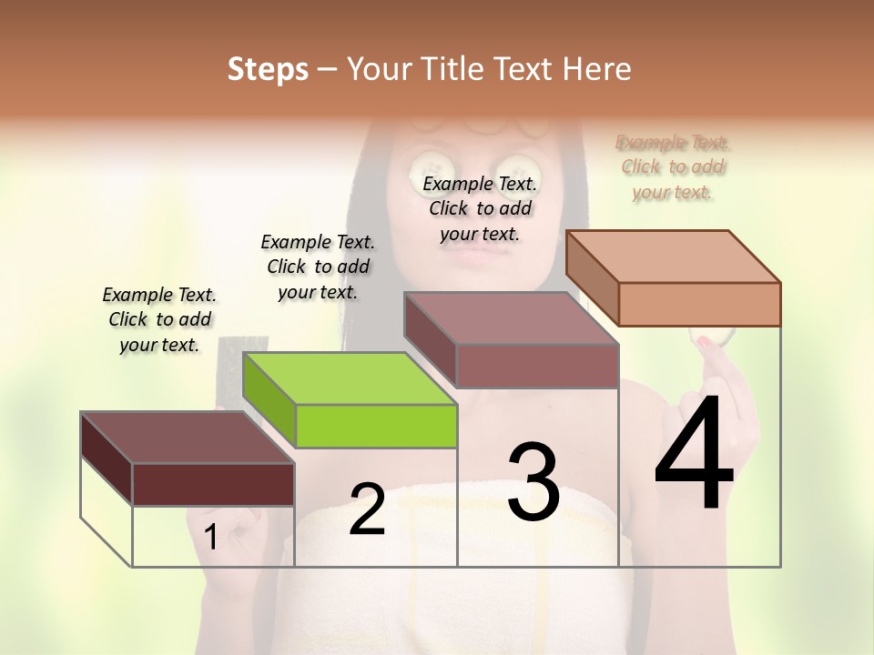 A Woman With Cucumbers On Her Eyes Holding A Piece Of Cucumber PowerPoint Template