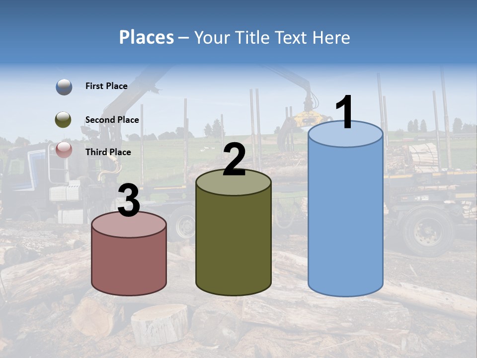 A Large Truck With Logs On The Back Of It PowerPoint Template