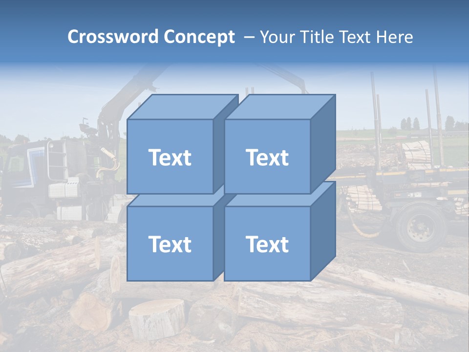 A Large Truck With Logs On The Back Of It PowerPoint Template