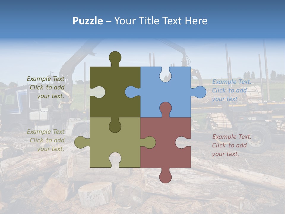 A Large Truck With Logs On The Back Of It PowerPoint Template