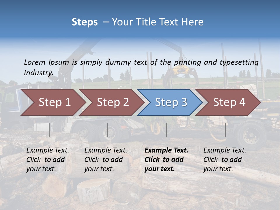 A Large Truck With Logs On The Back Of It PowerPoint Template