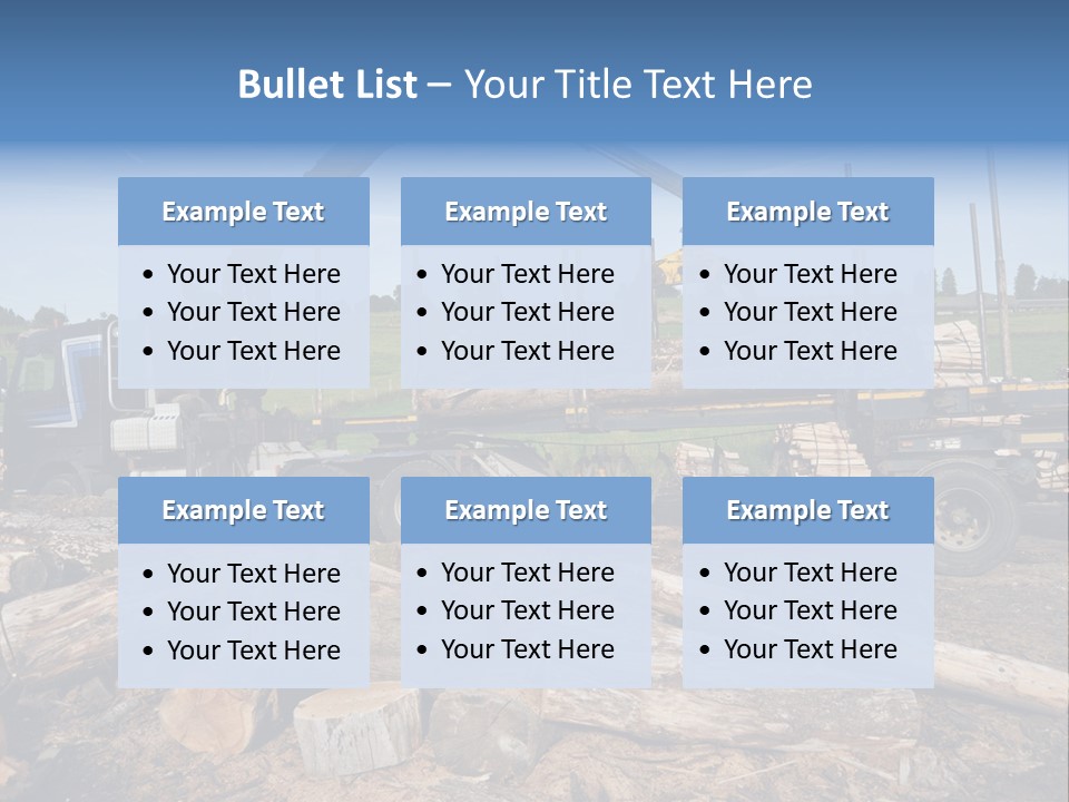 A Large Truck With Logs On The Back Of It PowerPoint Template
