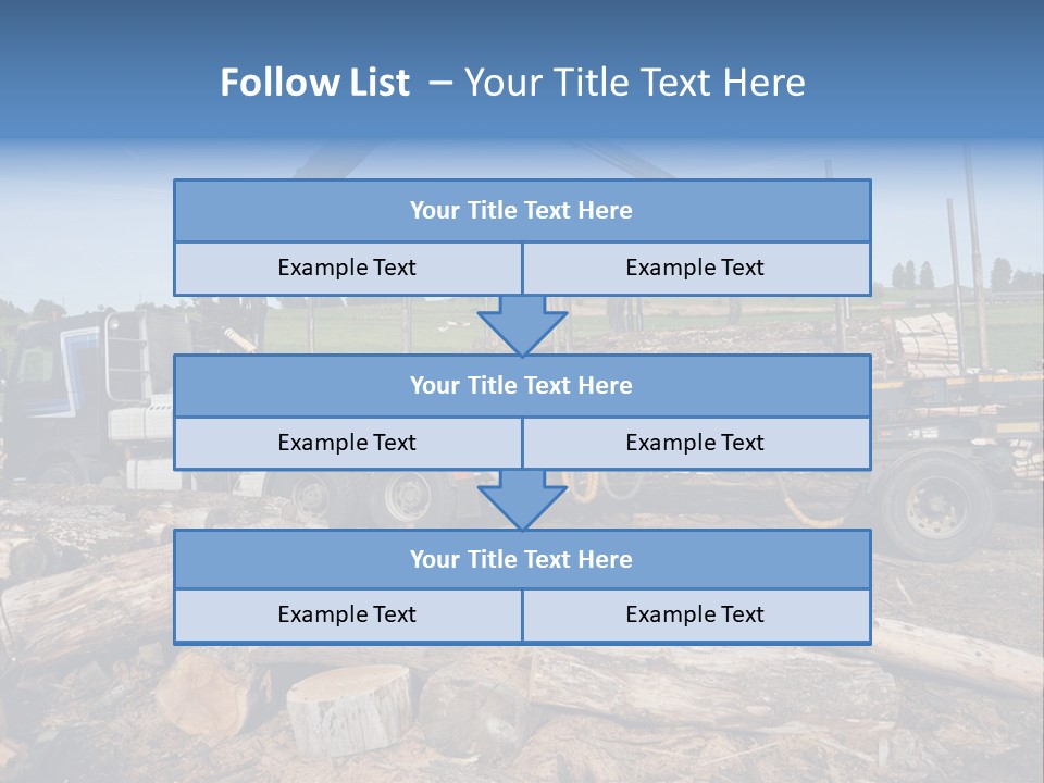 A Large Truck With Logs On The Back Of It PowerPoint Template