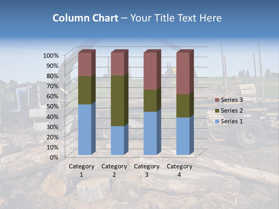 A Large Truck With Logs On The Back Of It PowerPoint Template