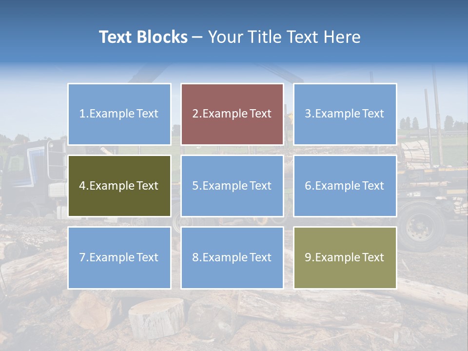 A Large Truck With Logs On The Back Of It PowerPoint Template