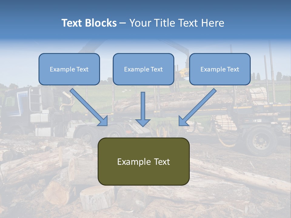 A Large Truck With Logs On The Back Of It PowerPoint Template