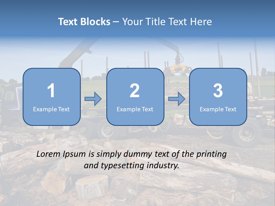 A Large Truck With Logs On The Back Of It PowerPoint Template