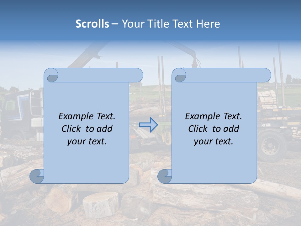 A Large Truck With Logs On The Back Of It PowerPoint Template