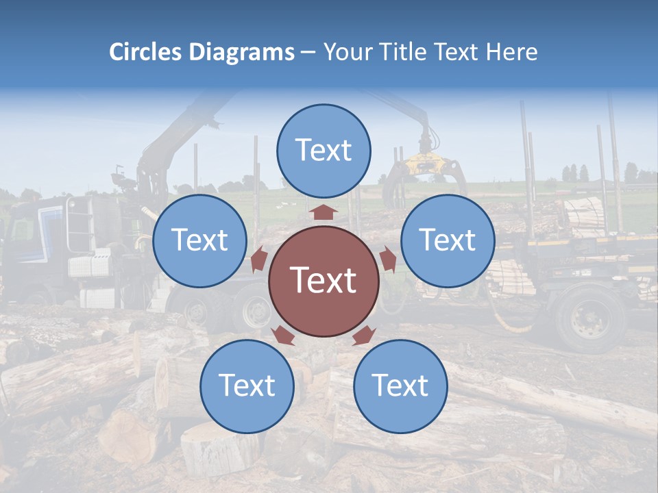 A Large Truck With Logs On The Back Of It PowerPoint Template