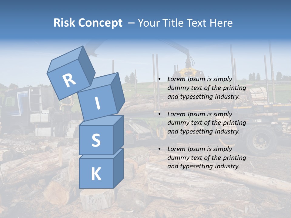 A Large Truck With Logs On The Back Of It PowerPoint Template