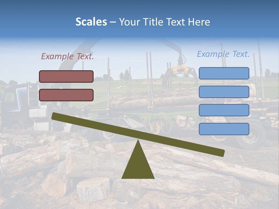 A Large Truck With Logs On The Back Of It PowerPoint Template