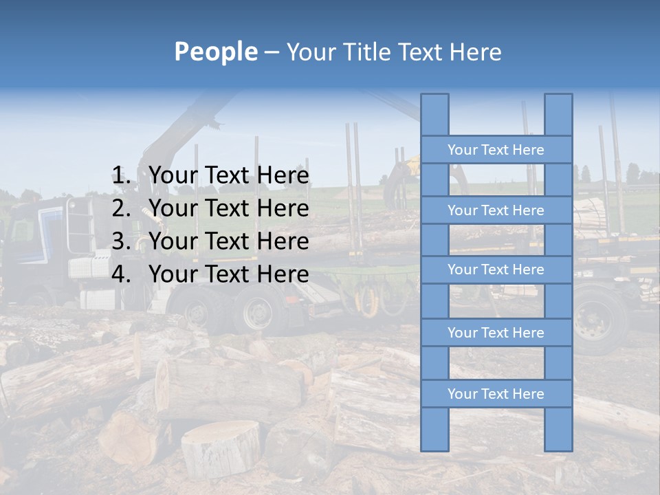 A Large Truck With Logs On The Back Of It PowerPoint Template