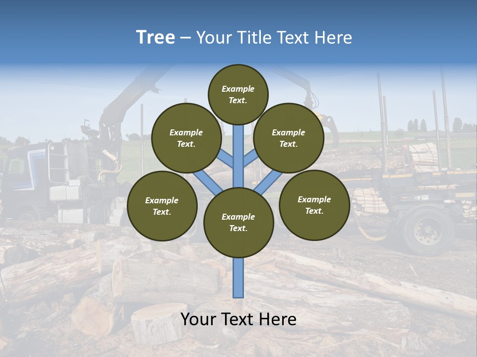 A Large Truck With Logs On The Back Of It PowerPoint Template