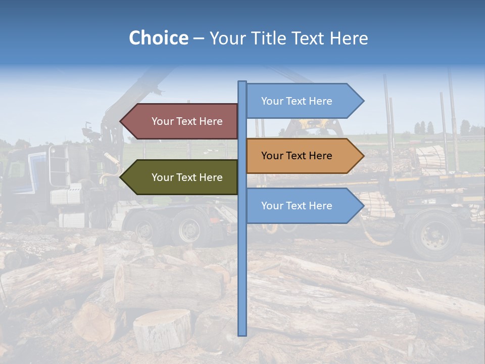 A Large Truck With Logs On The Back Of It PowerPoint Template