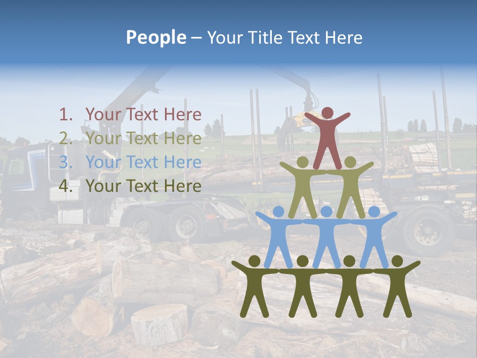 A Large Truck With Logs On The Back Of It PowerPoint Template