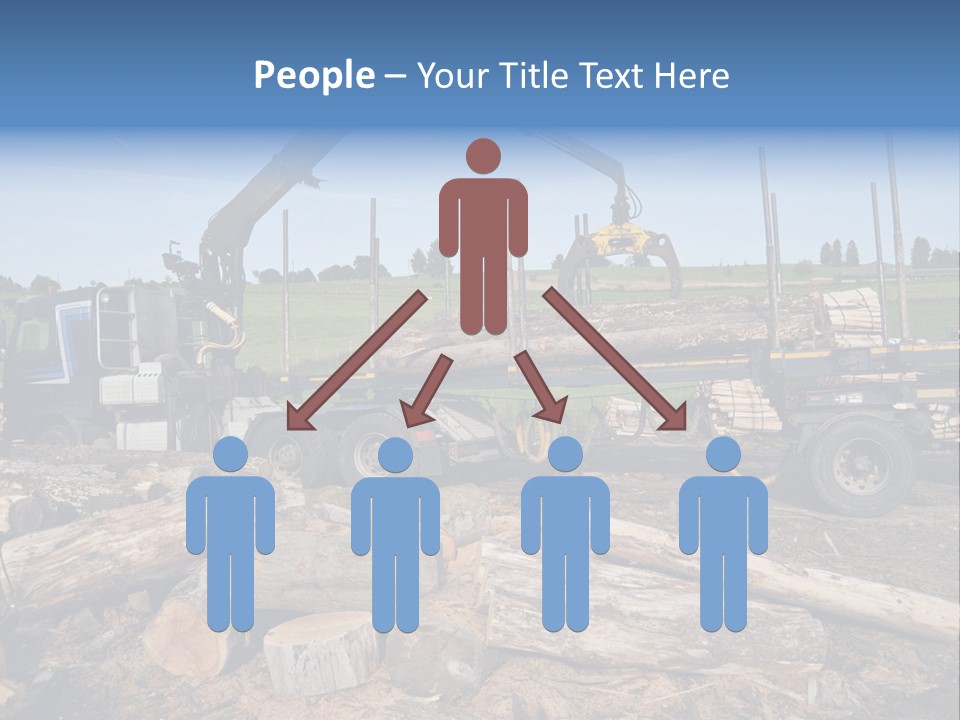 A Large Truck With Logs On The Back Of It PowerPoint Template