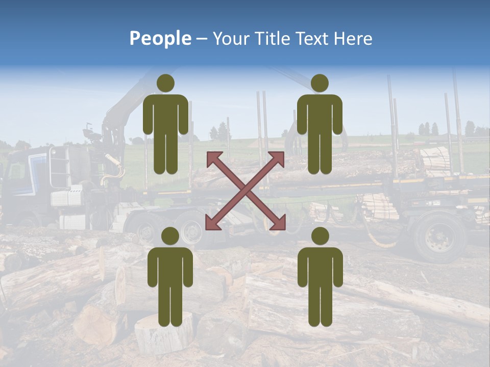 A Large Truck With Logs On The Back Of It PowerPoint Template
