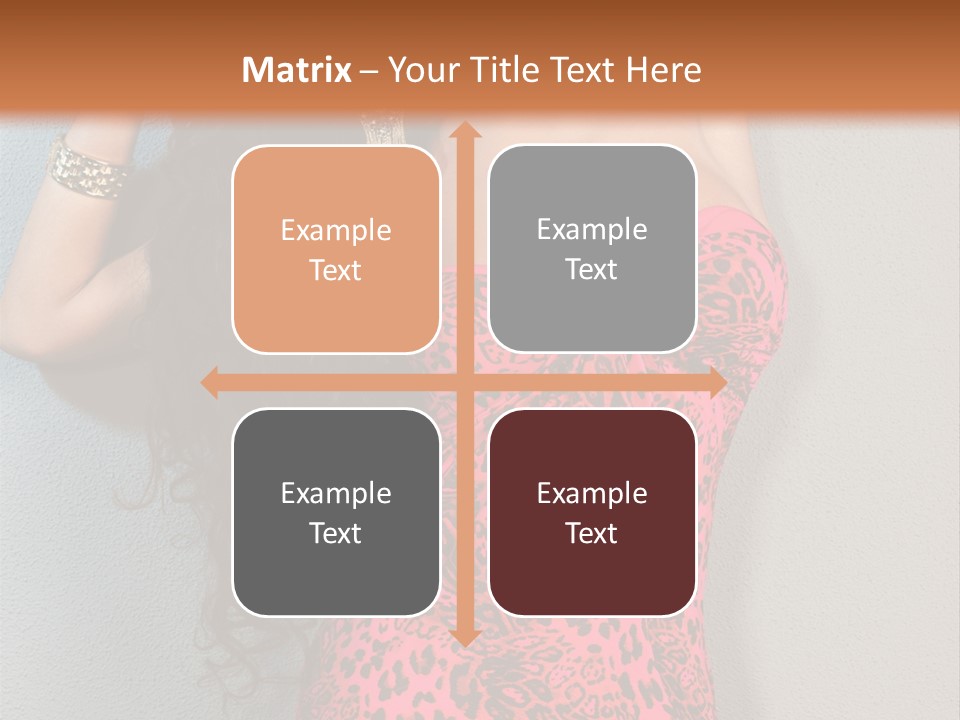 A Woman In A Pink Dress Is Posing For A Picture PowerPoint Template