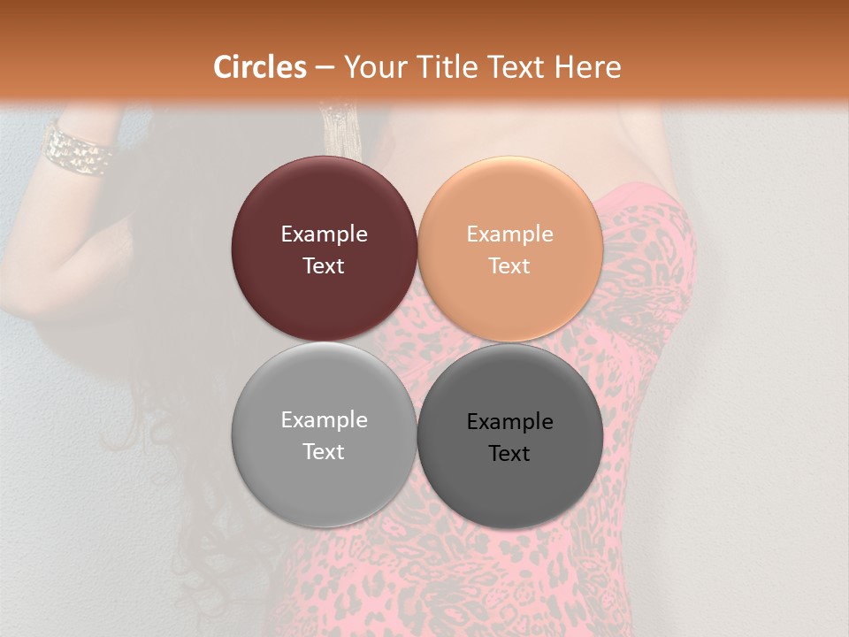 A Woman In A Pink Dress Is Posing For A Picture PowerPoint Template