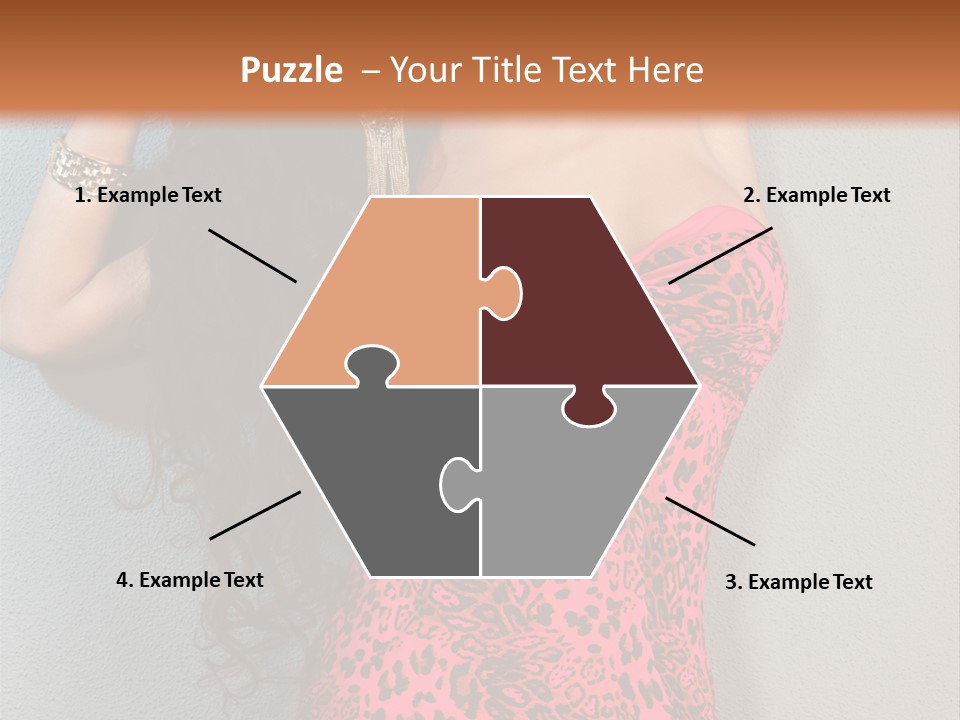 A Woman In A Pink Dress Is Posing For A Picture PowerPoint Template