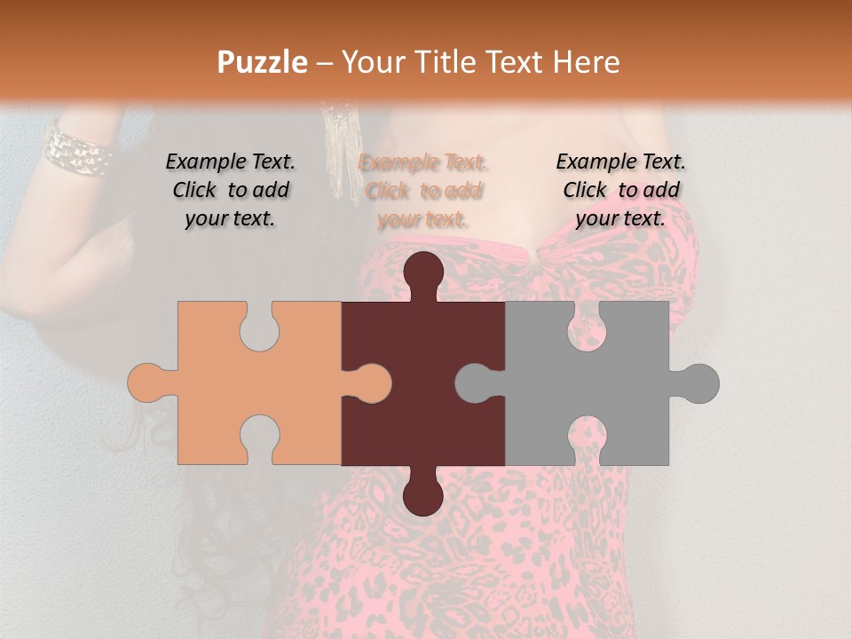 A Woman In A Pink Dress Is Posing For A Picture PowerPoint Template