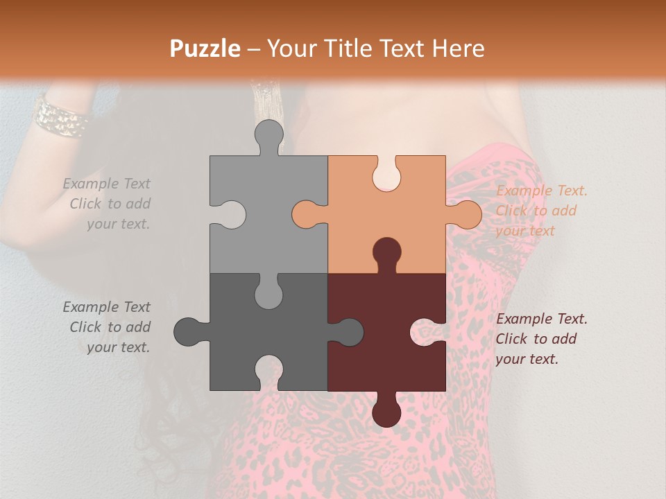 A Woman In A Pink Dress Is Posing For A Picture PowerPoint Template