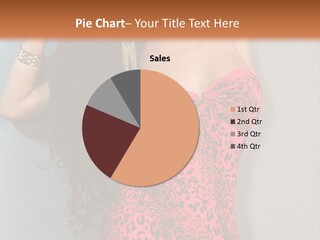 A Woman In A Pink Dress Is Posing For A Picture PowerPoint Template